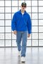 Men's Soft-Textured Half-Zip Winter Blue Fleece-Lined Pullover - 3