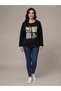 Women's Italian Gilded Floral Pattern Loose-Fitting Velvet Blouse.