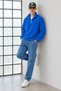 Men's Soft-Textured Half-Zip Winter Blue Fleece-Lined Pullover - 6