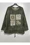 Women's Italian Gilded Floral Pattern Loose-Fitting Velvet Blouse. - 2