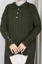 Women's Mercerized Knitwear Dress with Stone Detail on Sleeves - 5