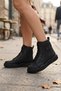 Women's Black Casual Lace-Up Boots with Pocket Detail, Zipper, and a Thick Sole - 5