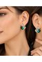 Women's Green Steel Earrings with Zircon Stones - 3