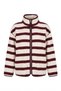 Burgundy/Ecru - Side-Zip Closure Jacket Burgundy/Ecru