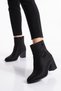 Zippered, Pointed-Toe, Stylish Black Suede Women’S Heeled Boots Pc-56169. - 3