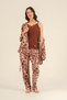 Leaves Women's Brown Dressing Gown Set Pc9266-S-V1 - 8
