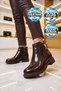 Stylish and Comfortable Coffee-Colored, Shiny Women’S Classic Boots with a Zip-Up Ankle Strap, Pc-56080. - 2