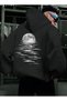Oversized, Unprinted, 100% Cotton, 3-Thread, Back-Printed, Men's Sweatshirt with a Large Hood and a Moon Reflection Design. - 2