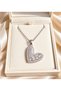 Crystal Heart Pendant Necklace with Baguette-Cut & Pavé-Style Stones - 2