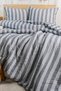 Taos Double Striped Bedding Set |   Buttoned Bohemian Set |   Bedding Set, Sheet, and 2 Pillowcases |   100% Cotton |   200X220 cm