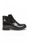 Stylish and Comfortable Black Shiny Women's Classic Boots with Zipper and Ankle Strap Pc-56080