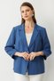 Plus Size Single-Button Slim Fit Shirt with Stone Detail and Pockets, Indigo Blue, Women'S, 04544.