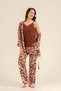 Leaves Women's Brown Dressing Gown Set Pc9266-S-V1