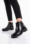 Stylish and Comfortable Black Shiny Women's Classic Boots with Zipper and Ankle Strap Pc-56080 - 2