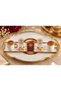 2-Person Porcelain Turkish Coffee Cup Set, 4 Pieces, with Gold-Plated Rectangular Saucer, Luxurious Coffee Presentation Set. - 4