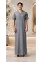 Men's Moroccan Half-Sleeve Embroidered Jalabiya – Multi-color - 2