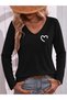 Mix Printed V-Neck Cotton Lycra Long Sleeve Regular Fit Blouse T-Shirt - 3