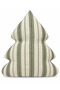 Green Striped Linen Christmas Tree Pillow, 50 cm – Filled Decorative Pillow. - 2