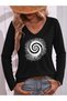 Mix Printed V-Neck Cotton Lycra Long Sleeve Regular Fit Blouse T-Shirt - 2
