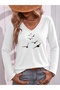 Mix Printed V-Neck Cotton Lycra Long Sleeve Regular Fit Blouse T-Shirt