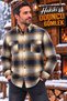 Men's Classic Flared Lumberjack Long-Sleeve Plaid Cotton Shirt with Two Pockets