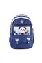 3-Piece Set: Children's Elementary School Backpack with Pencil Case and Lunch Bag, Navy Blue. - 3