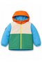 Children's Color Block Hooded Waterproof Jacket, Ages 3-8, Blue - Orange.