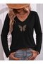 Mix Printed V-Neck Cotton Lycra Long Sleeve Regular Fit Blouse T-Shirt - 2