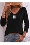 Mix Printed V-Neck Cotton Lycra Long Sleeve Regular Fit Blouse T-Shirt