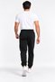 Men's Black Sweatpants with Elastic Cuffs, Drawstring Waist, and Soft Fleece Lining. - 2