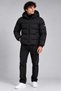 Men's Black Hooded Puffer Jacket – Water and Wind Resistant, with Zippered Pockets, and Fiber Filling – Winter Jacket. - 2