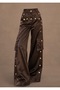 Satin Trousers with a Detailed Zipper Design. - 2