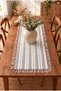 Cream-Colored, Black, Gray, and Beige Striped Modern Scandinavian Bohemian Textured Premium Tassel Runner and Console Table Cover, 58X116 Cm. - 4
