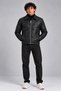 Men's Black, Oversized Faux Leather Jacket – with a Hood, Double Chest Pockets, Zipper Closure, and Lined Interior – Modern Jacket. - 3