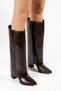 Women's Brown Boots - Heeled Boots with Zipper and Detachable Sole. - 3
