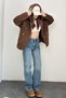 Women's Hooded Plush Teddy Coat, Oversized, with Zipper and Pockets, Soft Texture, Winter Jacket. - 5