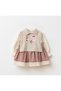 Knit Vest Plaid Fishtail Detailed Baby Girl Dress - 2