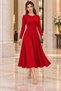 Women's Long-Sleeved, Round-Neck Viscose Two-Thread Long Dress – Casual, Stylish, and Comfortable Design. - 3