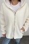 Women's Hooded Plush Teddy Coat, Oversized, with Zipper and Pockets, Soft Texture, Winter Jacket. - 4
