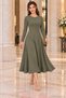 Women's Long-Sleeved, Round-Neck Viscose Two-Thread Long Dress – Casual, Stylish, and Comfortable Design.