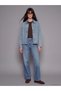 Oversize Women's Jean Shirt Jacket - 2