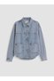 Oversize Women's Jean Shirt Jacket - 5