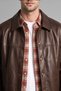 Regular Fit Shirt Collar Buttoned Leather Jacket I1127Ax26Wn - 7