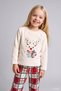 New Year's Deer-Printed Plaid Welsoft Plush 2-Piece Pajama Set for Girls, Baby I0130A526Wn. - 2