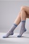 Women's Striped Tulle Long Socks I4464Axns