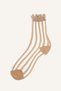 Women's Striped Tulle Long Socks I4464Axns - 2