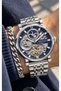Automatic (Battery-Free), Silver Steel Strap, Navy Blue Dial, Men's Wristwatch + Bracelet
