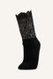 Women's Long Socks with Lace Detail I4463Axns - 4