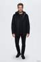 Men's Regular Fit, Stand-Up Collar, 100% Cashmere, Zippered, Long-Sleeve Black Jacket.
