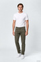 Men's Regular Fit Cotton Straight Leg Stretch Denim Khaki Jeans - 2